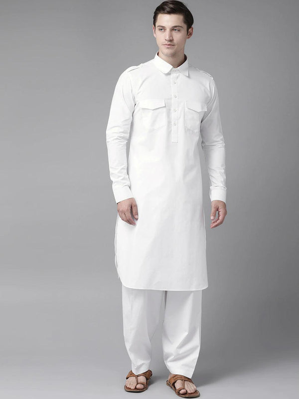 Fabmade White Pathani Suit - Distacart