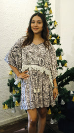 Thumbnail for Noroke Organic cotton crepe Pinafore dress with fringed top - Black White - Distacart