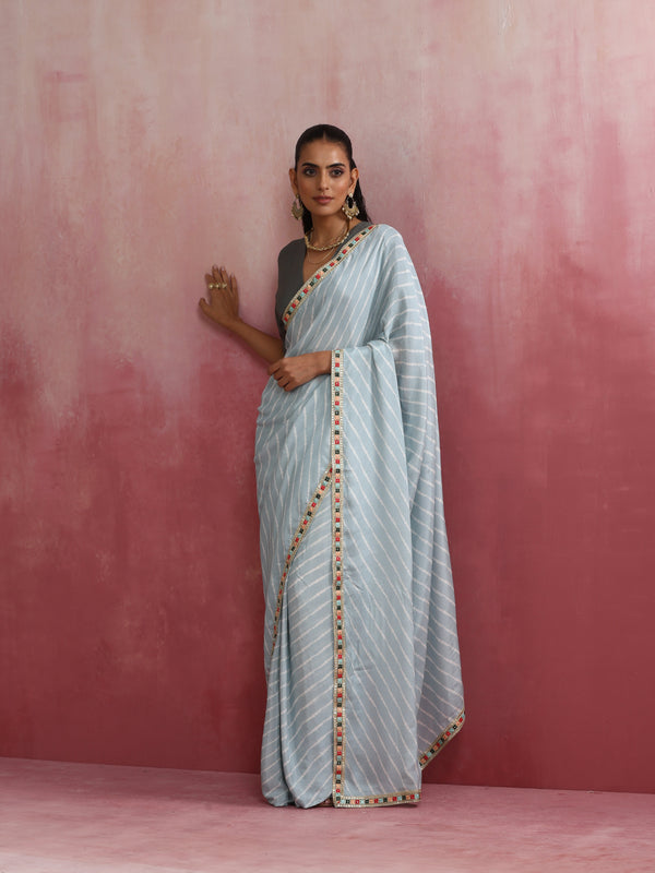 trueBrowns Grey Muslin Silk Saree - Distacart