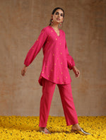 Thumbnail for trueBrowns Pink Gold Cotton Short Co-Ord Set - Distacart