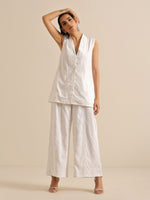 Thumbnail for trueBrowns White Pineapple Sleeveless Jacket Pant Set - Distacart