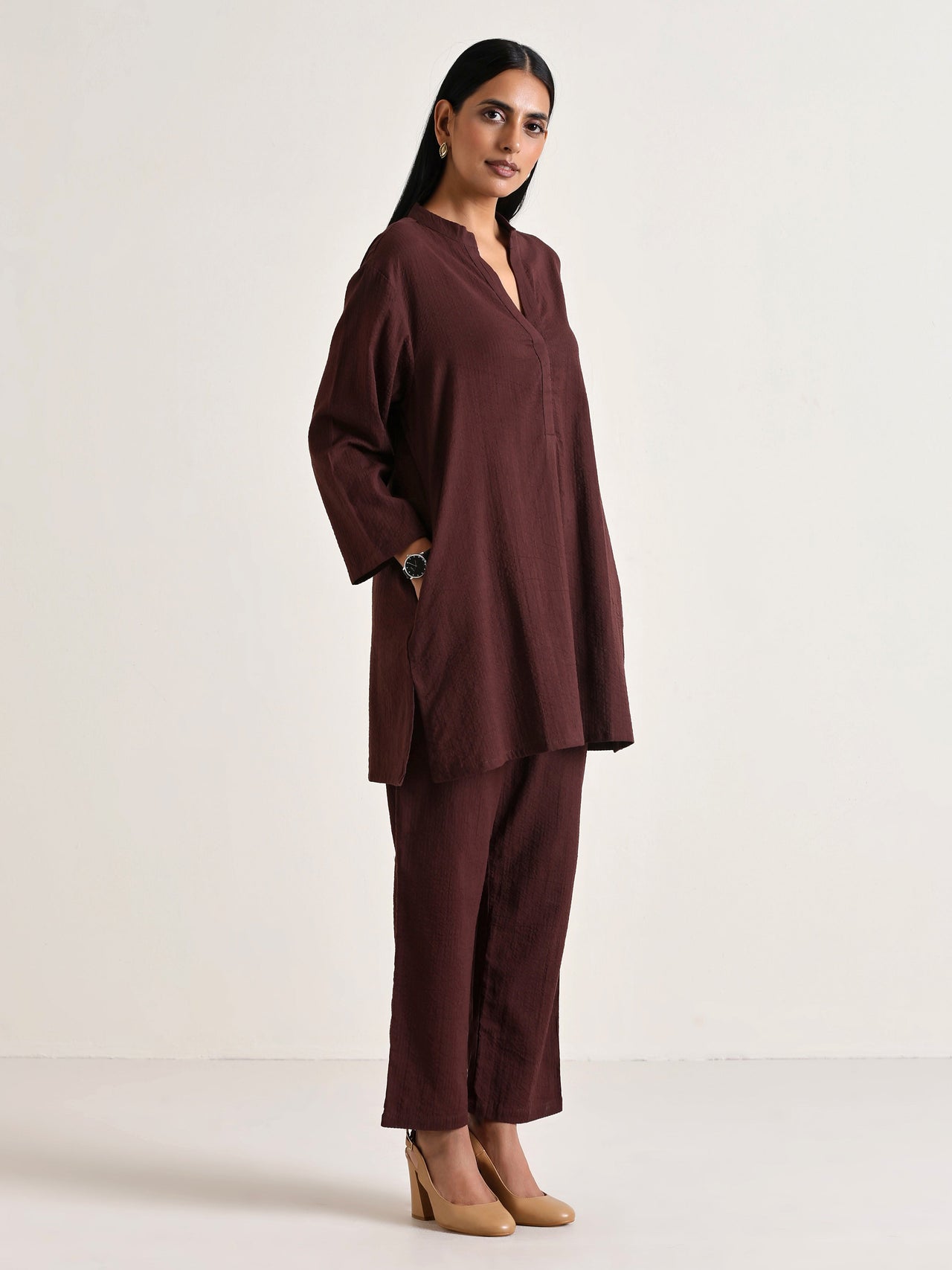 trueBrowns Cola Brown Relaxed Fit Co-Ord Set - Distacart