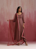 Thumbnail for trueBrowns Brown Modal Anarkali Kurta Set - Distacart