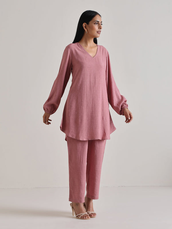 trueBrowns Mauve Short Co-Ord Set - Distacart