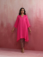 Thumbnail for trueBrowns Pink Modal Kimono Kurta Set - Distacart