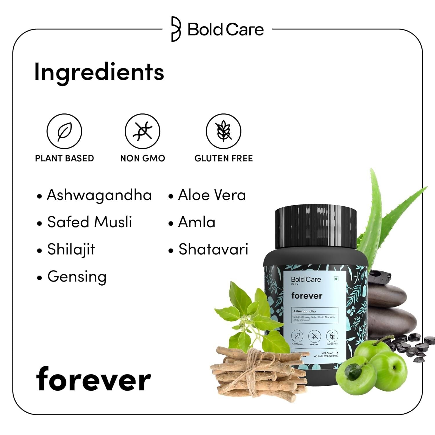 Bold Care Forever - Natural Stamina Supplement Capsules - Distacart