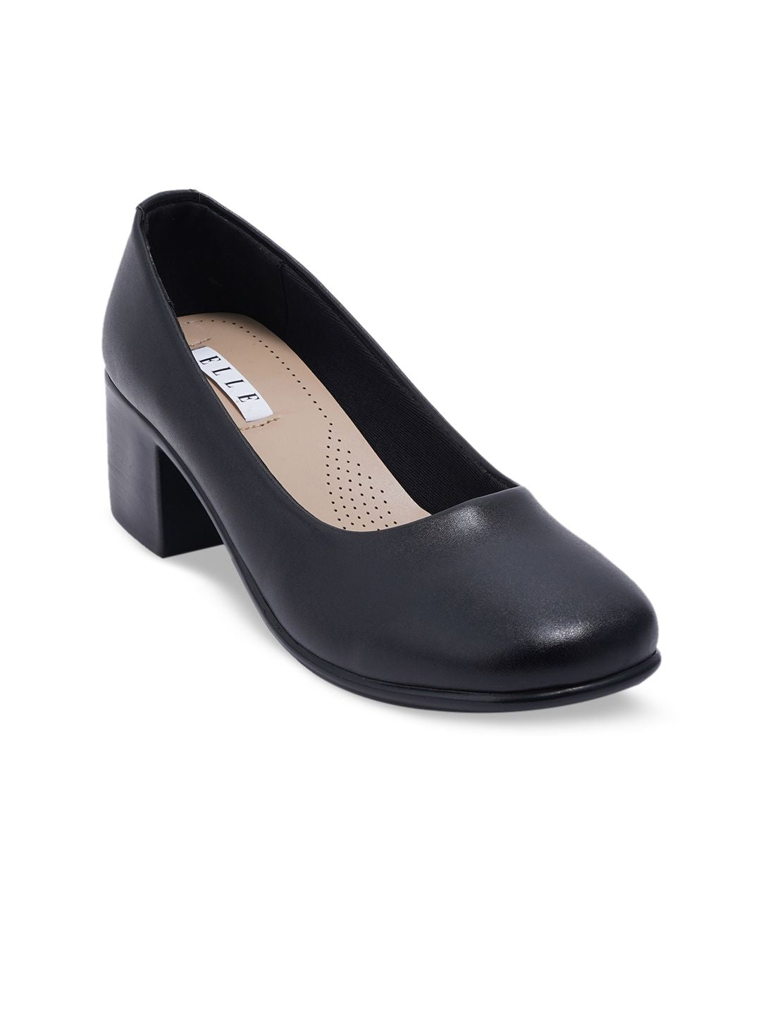 ELLE Round Toe Block Pumps