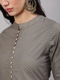 Thumbnail for Aks Ethnic Motifs Printed High Slit Fusion Kurta - Distacart