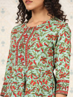 Thumbnail for Ode by House of Pataudi Floral Printed Anarkali Kurta - Distacart