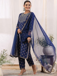 Thumbnail for Anubhutee Ethnic Motifs Embroidered Regular Gotta Patti Kurta With Trousers & Dupatta - Distacart