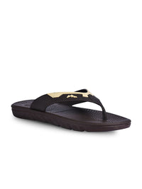 Thumbnail for Paragon Men Brown & Beige Printed Thong Flip-Flops