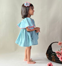 Thumbnail for ArthLife Pale Blue Neon Embroidered Dress - Distacart