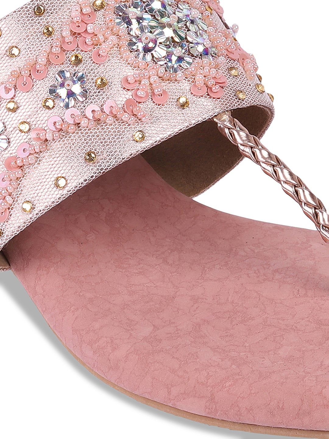 Metro Embellished Open Toe Block Heels