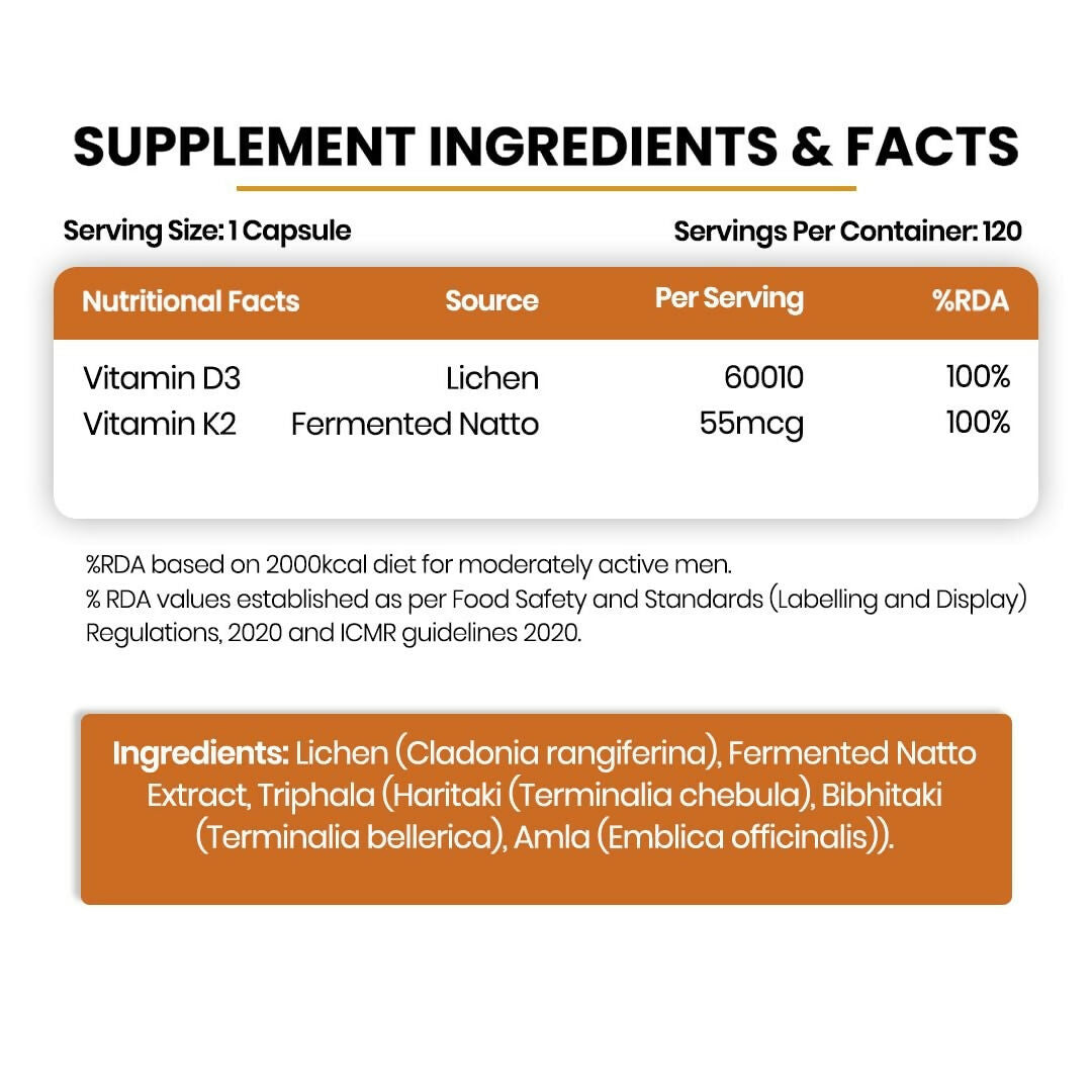 Himalayan Organics Vlado’s Plant Based 600iU Supplement Vitamin D3 + K2