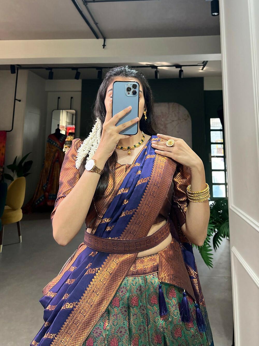 Vastranavya Specially Design To Wear In Wedding, Functions And Special Occasions Lehenga Choli - Navy Blue - Distacart