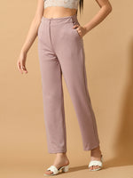 Thumbnail for Myshka Women's Lavender Straight Fit Party Trouser - Distacart