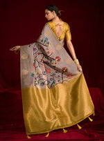 Thumbnail for Joban Fashion Multi Color Soft Silk Weaving Fabric With Digital Jamdani Print With Jacquard Rich Pallu & Blouse With Spring Tassels