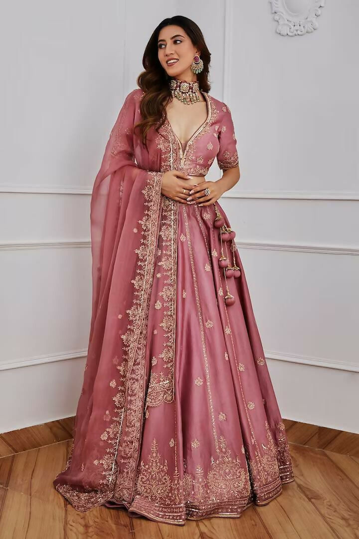 Jyoti Fashion Women's Onion Japan Satin Silk Sequins with Dori & Zari Embroidered Designer Lehenga Choli Set