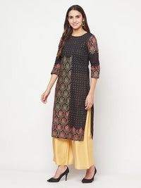 Thumbnail for Aniyah Black Color Cotton Block Print Straight Kurta