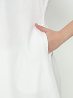 Thumbnail for Fab Fashion White Pure Cotton V Neck Co-Ord Set - Distacart