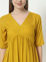 Thumbnail for Fab Fashion Alia Cut Mustard Pure Cotton V Neck Top+Pant - Distacart