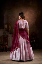 Thumbnail for Lorenvalley Purple Jacquard Silk weaving work Lehenga Choli with Dupatta - Distacart