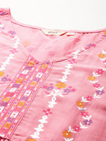 Thumbnail for Sztori Plus Size Printed Gotta Patti Empire Kurta with Palazzos - Distacart