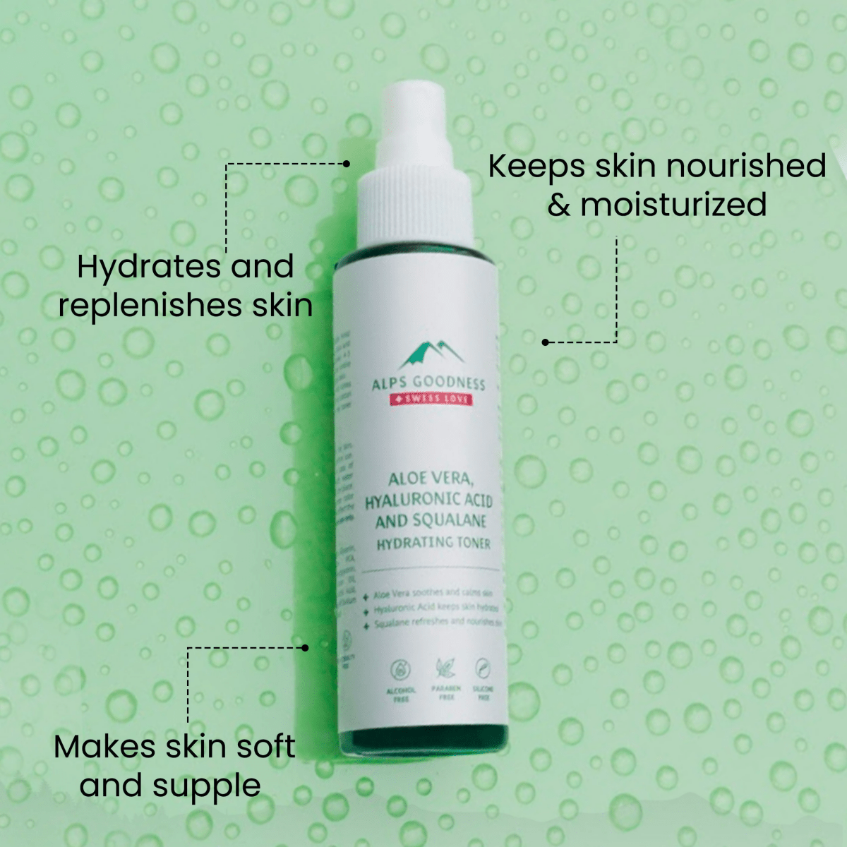 Alps Goodness Aloe Vera, Squalane & Hyaluronic Acid Hydrating Toner - Distacart