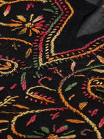 Thumbnail for ADA Women Black & Mustard Yellow Chikankari Embroidered Sustainable Kurta with Trousers - Distacart