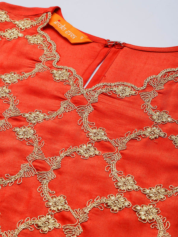 Indo Era Floral Embroidered Kurta with Trousers & With Dupatta