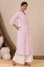 Thumbnail for Juniper Women's Purple Cotton Dobby Flared Kurta With Buttons - Distacart