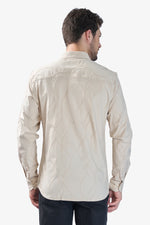 Thumbnail for Xkind Beige Embroidery Full Sleeve Slim Fit Shirt
