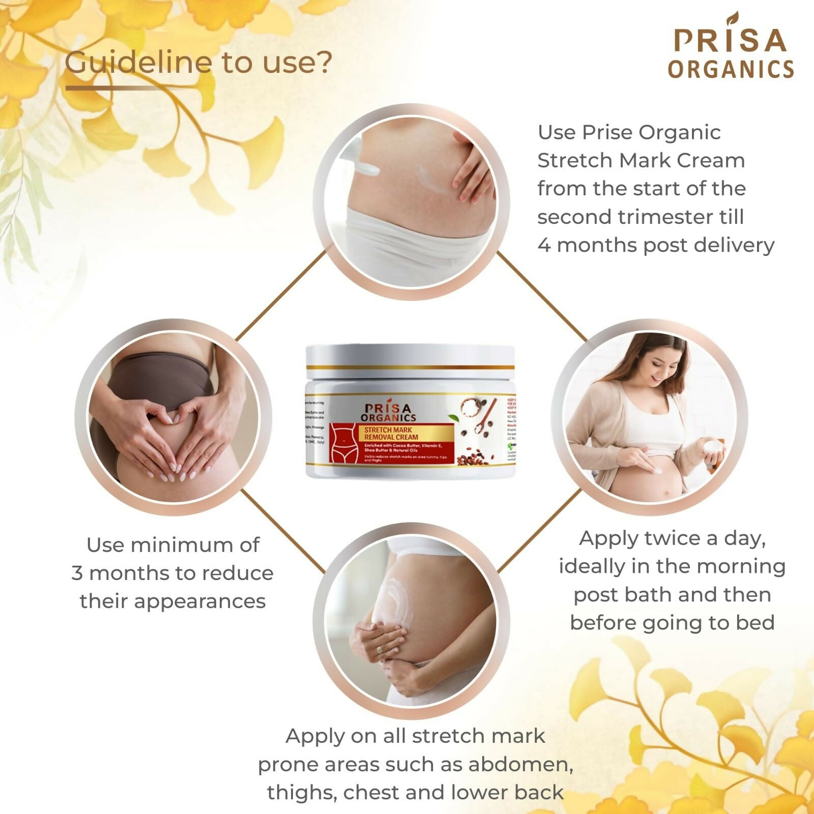 Prisa Organics Stretch Mark Removal Cream To Reduce Stretch Marks, Scars, Spots, Discolouration - Distacart