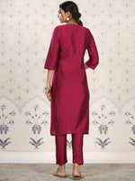 Thumbnail for Ode by House of Pataudi Women Floral Printed Thread Work Kurta - Distacart