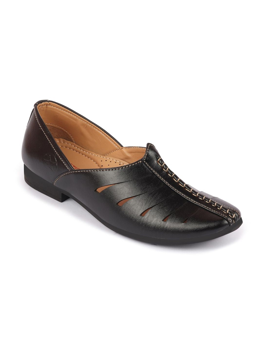 FAUSTO Men Textured Laser Cut Lightweight Mojaris