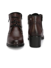 Thumbnail for Delize Women Mid Top Block Heel Derby Regular Boots
