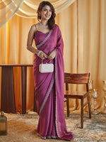 Thumbnail for kasee Beads and Stones Pure Chiffon Saree - Distacart