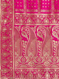 Thumbnail for Lorenvalley Fashion Blue Brocade Fabric Lehenga & Unstitched Blouse With Dupatta - Distacart