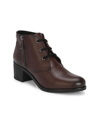 Thumbnail for Delize Women Mid Top Block Heel Derby Regular Boots