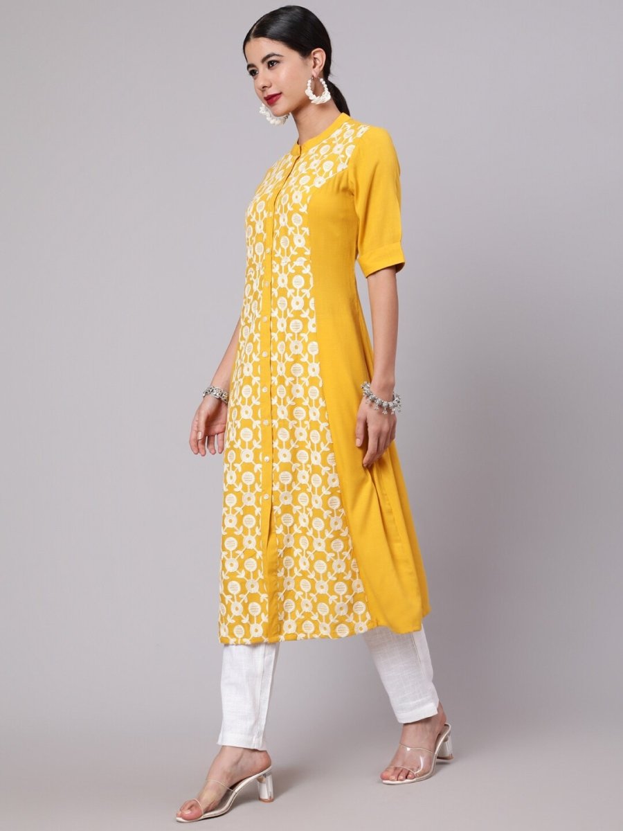 Aks Ethnic Motifs Embroidered Thread Work A-Line Kurta - Distacart