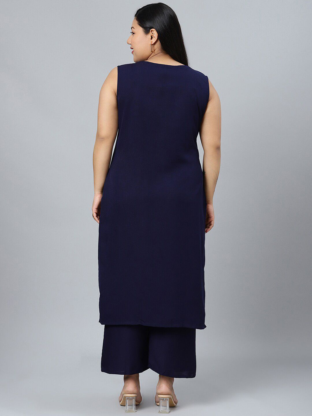 Sztori Plus Size Ethnic Motifs Printed Straight Kurta With Palazzos - Distacart