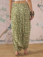 Thumbnail for InWeave Apple Green Ikkat Print Harem Pant - Distacart