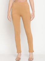 Thumbnail for TAG 7 Pack of 2 Beige & Mustard Yellow Ankle-Length Leggings - Distacart