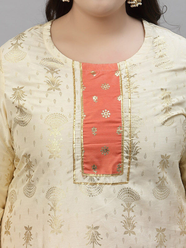 Sztori Plus Size Floral Printed Regular Kurta With Trousers - Distacart