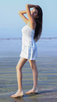 Thumbnail for Noroke Sustainable fabric | Bemberg Polka Dot Mini Tiered Dress - Printed