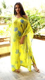 Thumbnail for Noroke Pure Muslin Printed Off Shoulder Long Kaftan - Distacart