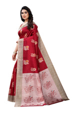 Thumbnail for Vamika Red Printed Art Silk Saree - Distacart