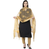 Thumbnail for A R SILK Tissue Zari Embroidery Golden Zari Embroidery Golden Color Dupatta or Chunni