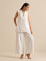 Thumbnail for trueBrowns White Pineapple Sleeveless Jacket Pant Set - Distacart