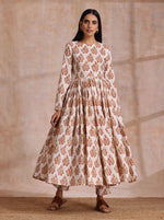 Thumbnail for trueBrowns White With Red Yellow Buta Block Print Cotton Kurta Pant Dupatta Set - Distacart